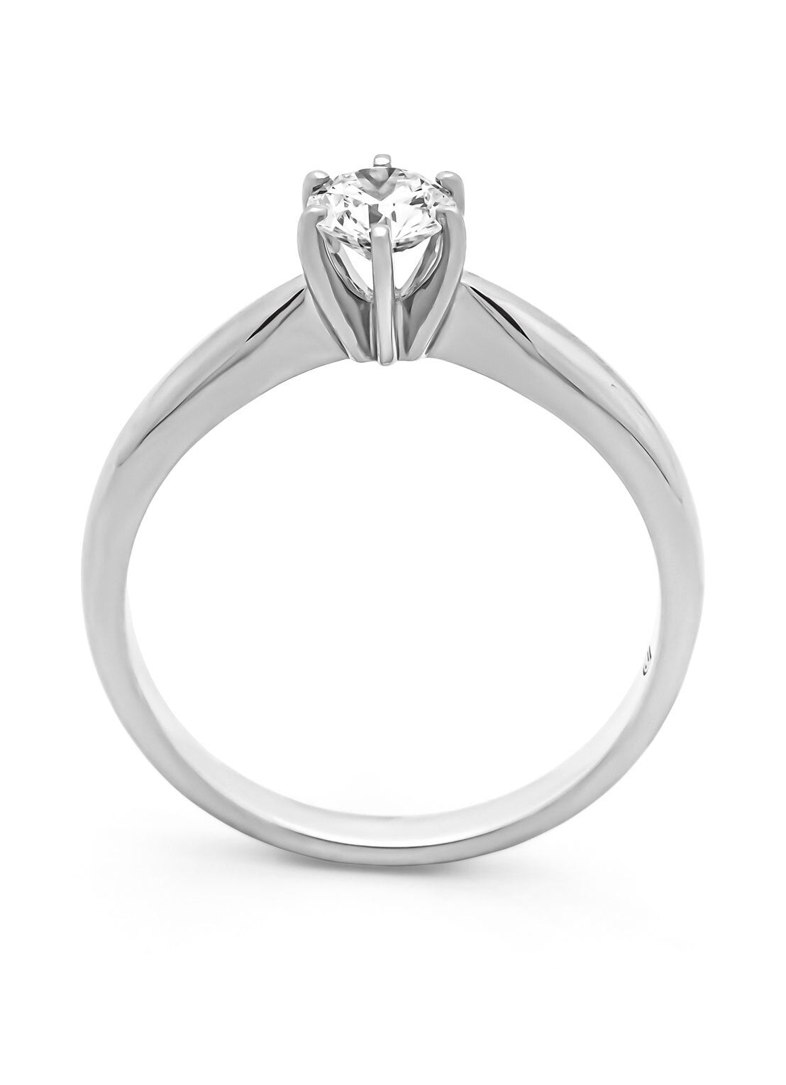 White gold ring, 0.40 ct diamond, Hearts & Arrows