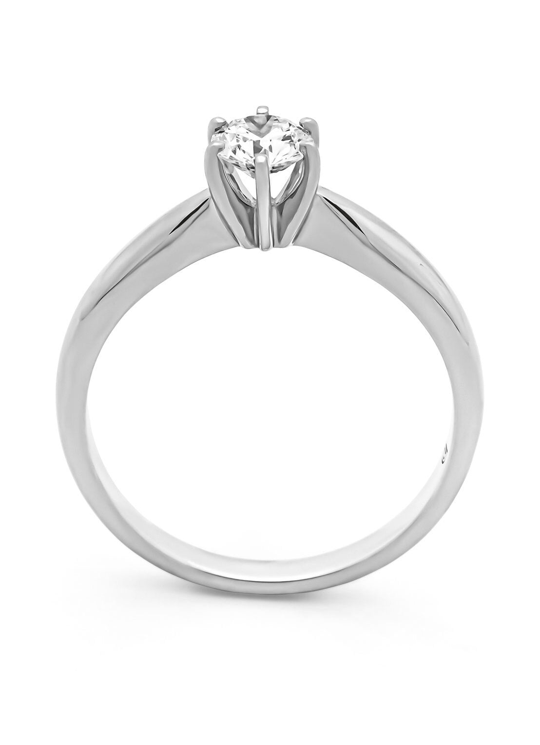 Witgouden ring, 0.40 ct diamant, Hearts & Arrows