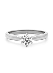 White gold ring, 0.40 CT Diamant, Hearts & Arrows