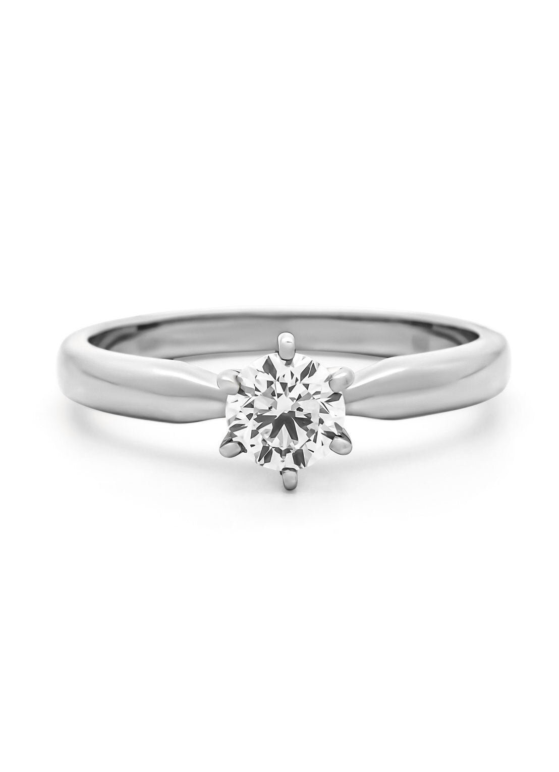 Witgouden ring, 0.50 ct diamant, Hearts & Arrows