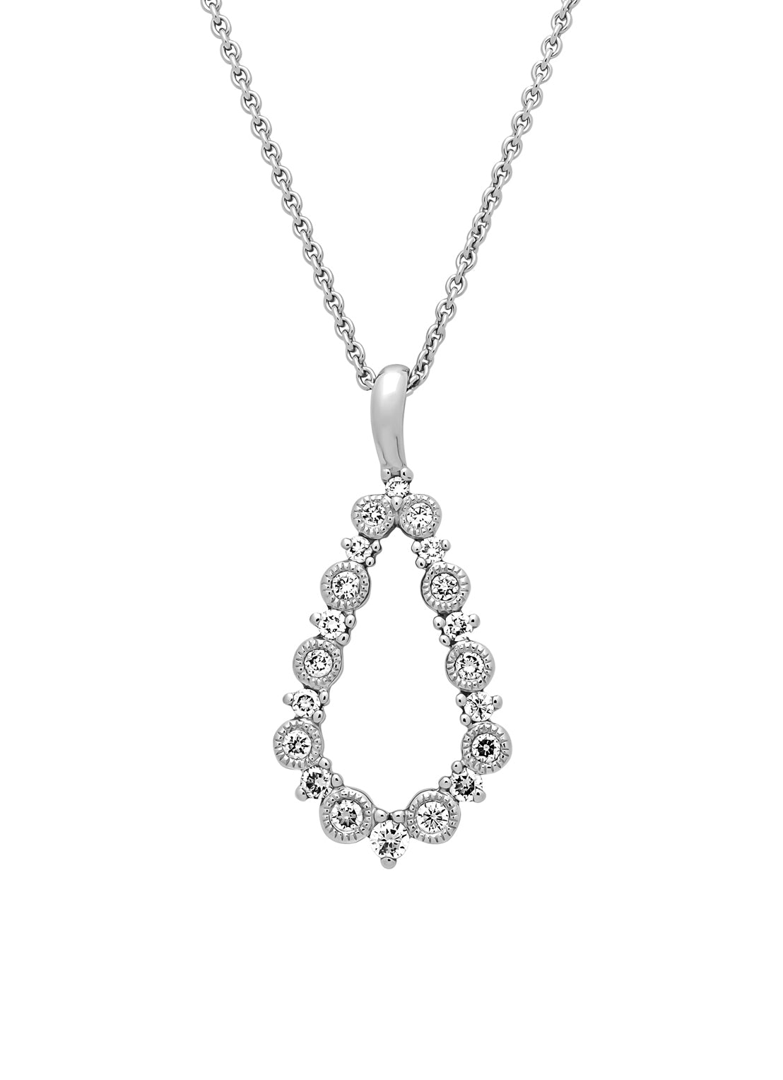 Witgouden hanger, 0.33 ct diamant, Since 1904