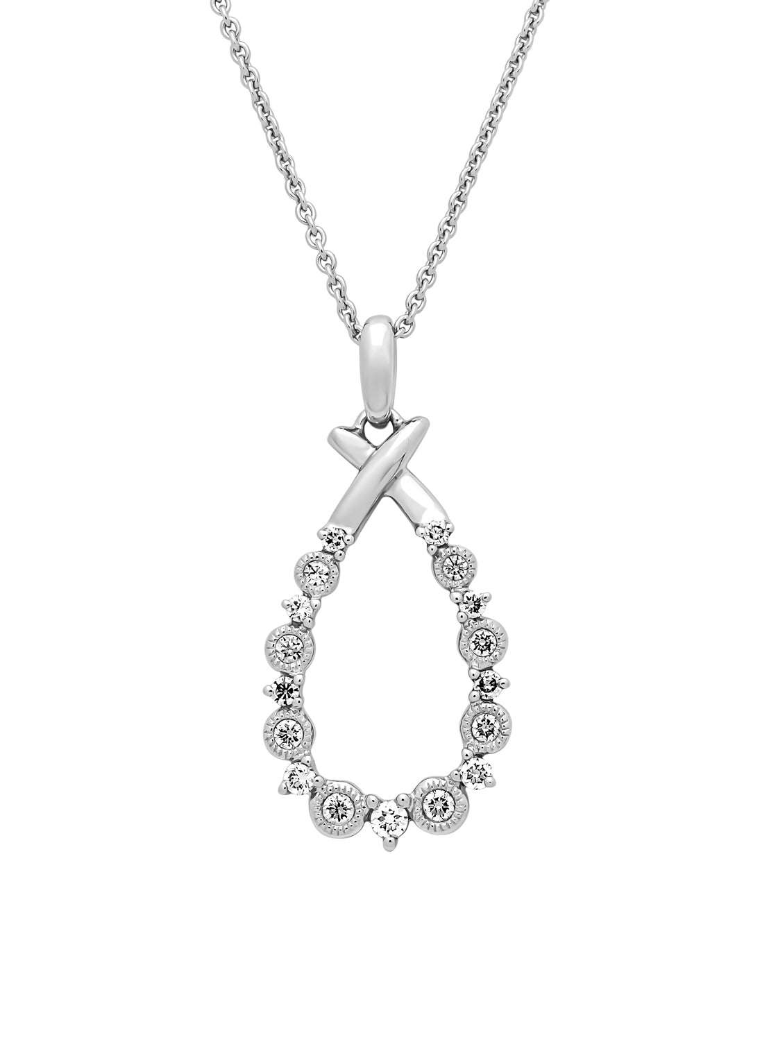 Witgouden hanger, 0.28 ct diamant, Since 1904