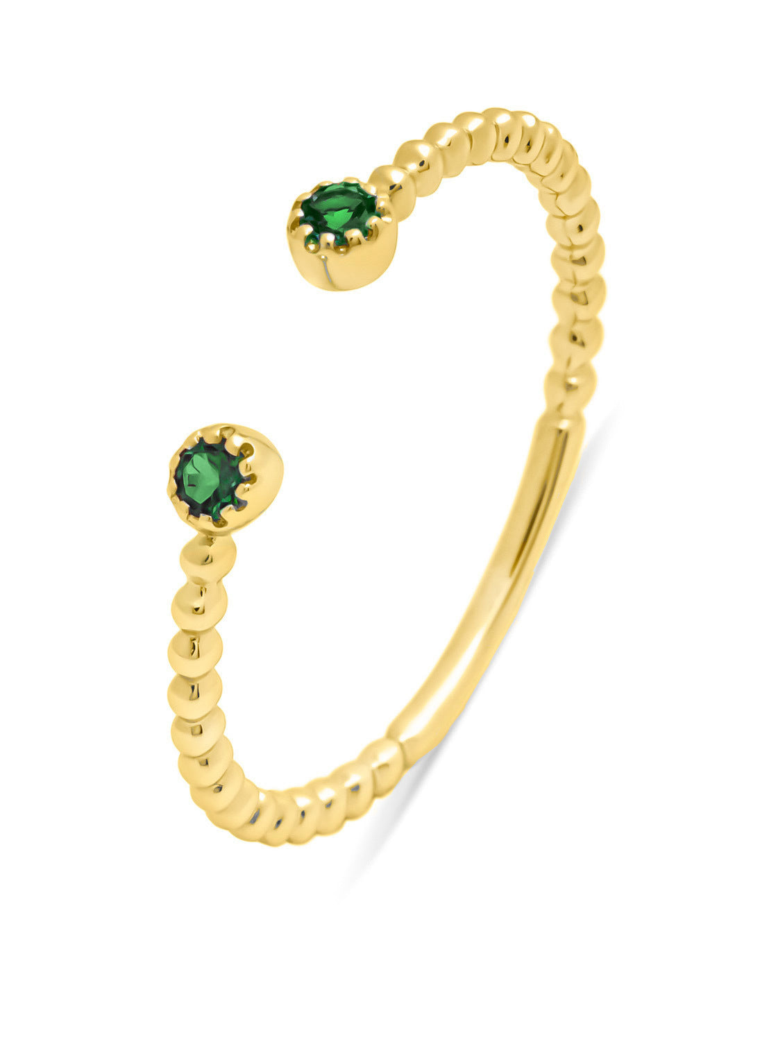Yellow gold ring, 0.08 ct smaragd, Joy