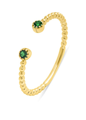 Geelgouden ring, 0.08 ct smaragd, Joy