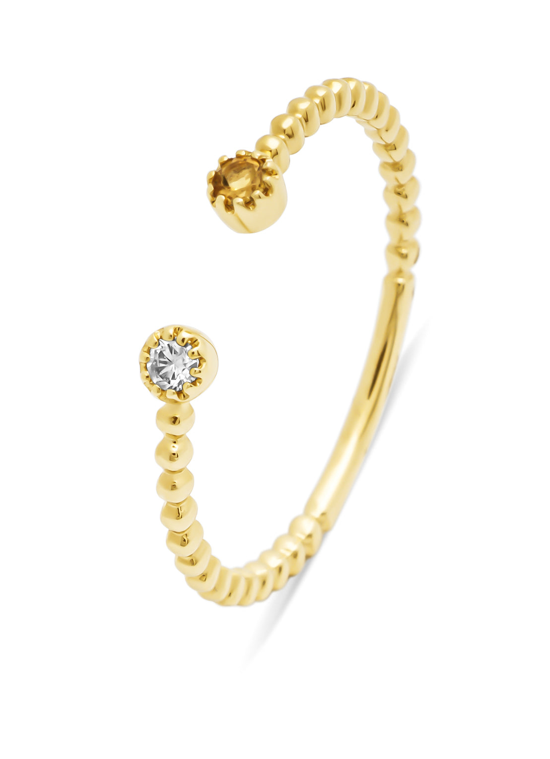 Yellow gold ring, 0.03 ct diamond, Joy