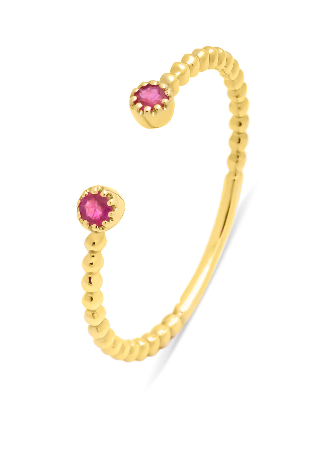 Yellow gold ring, 0.10 ct ruby, Joy