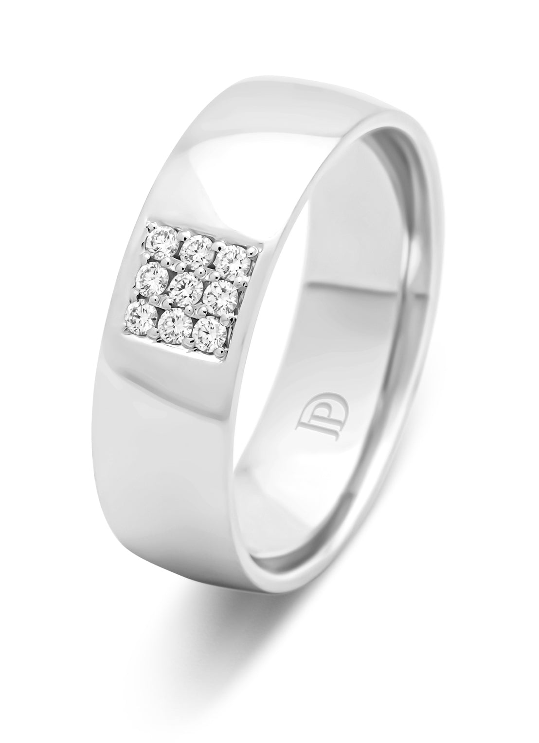 Witgouden 14 kt trouwring, Wedding