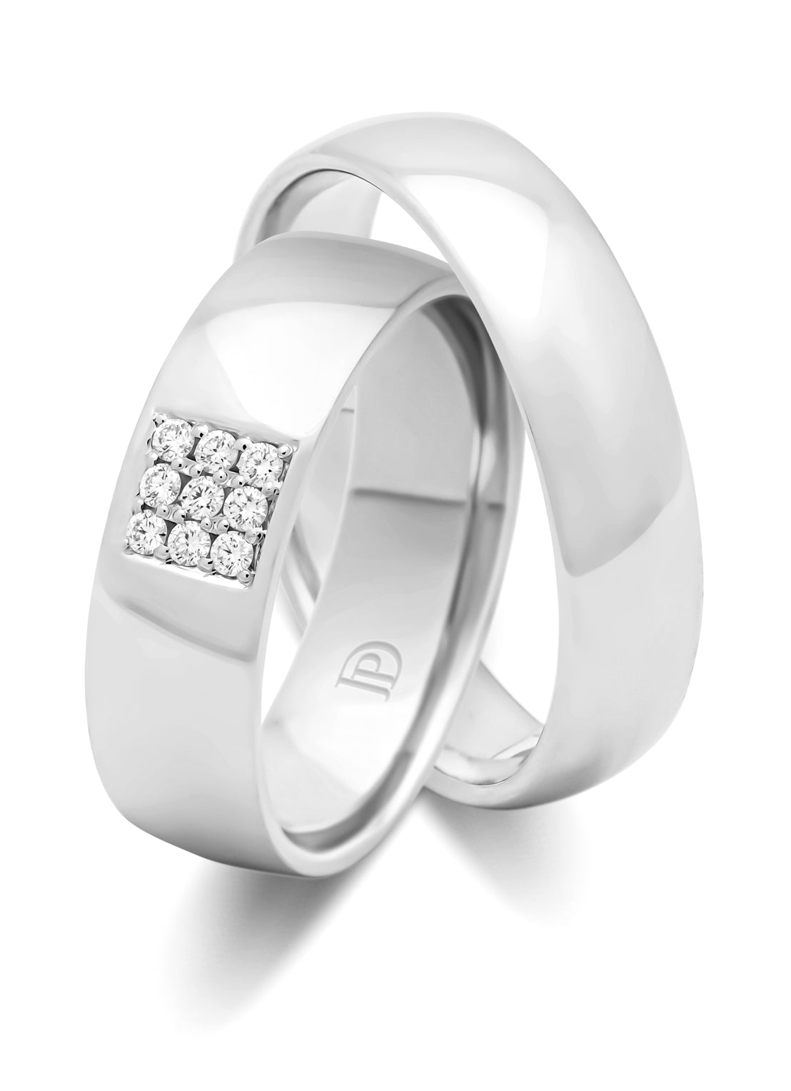 Witgouden 14 kt trouwring, Wedding