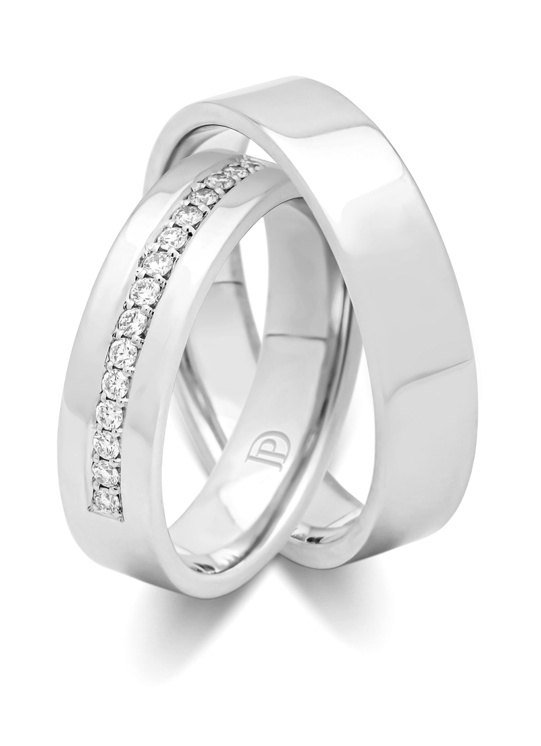 White gold 14 kt wedding ring, wedding