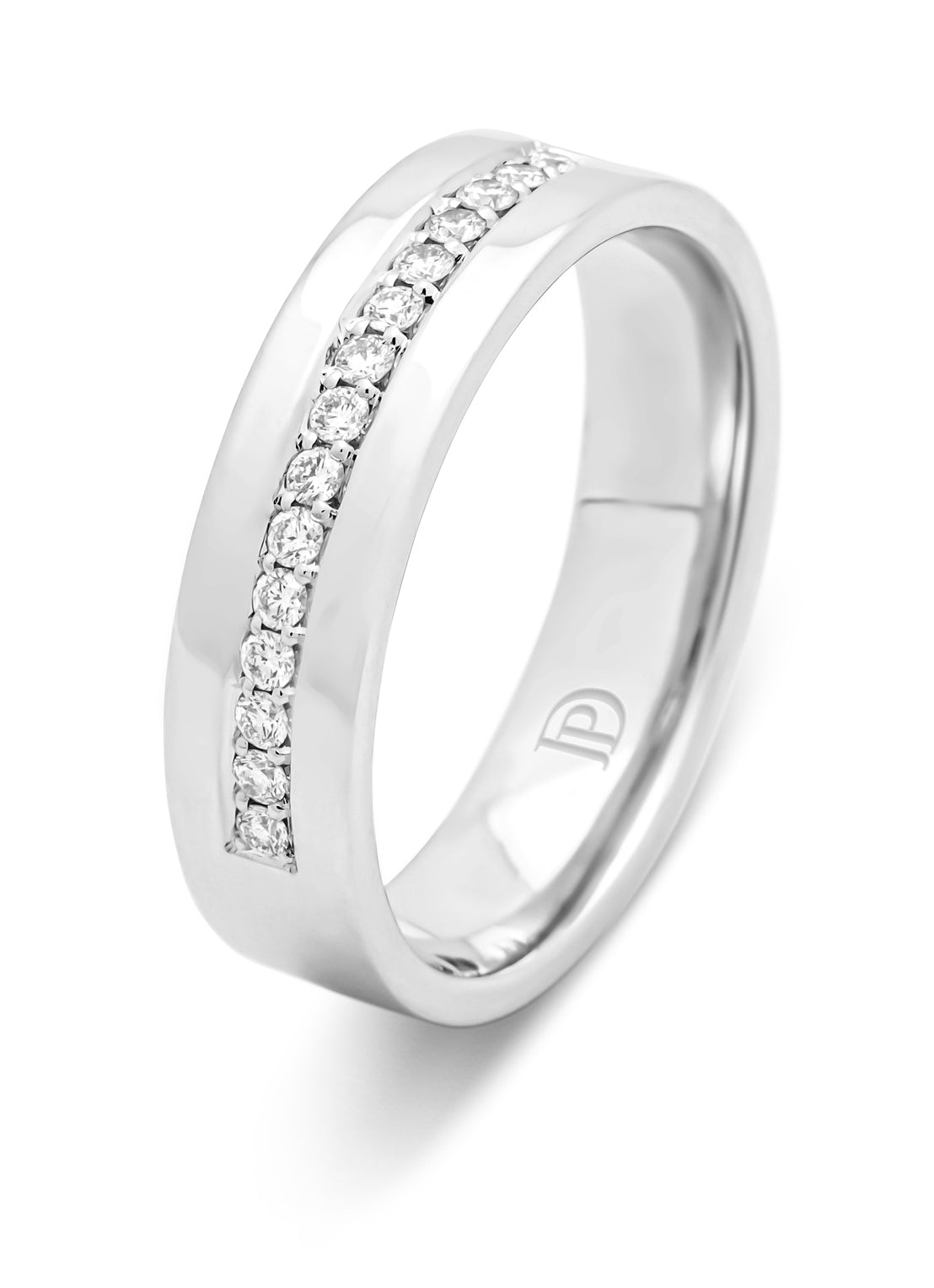 Witgouden 14 kt trouwring, Wedding