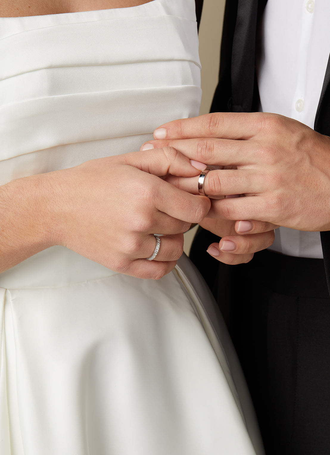 Witgouden 14 kt trouwring, Wedding