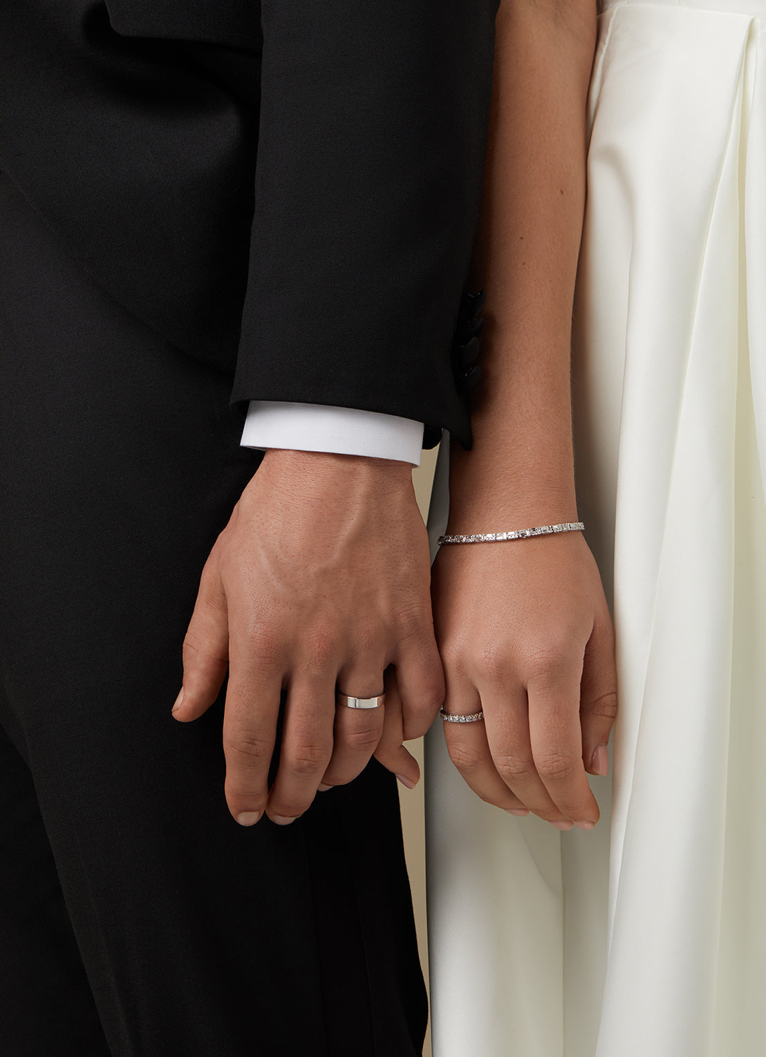 Witgouden 14 kt trouwring, Wedding