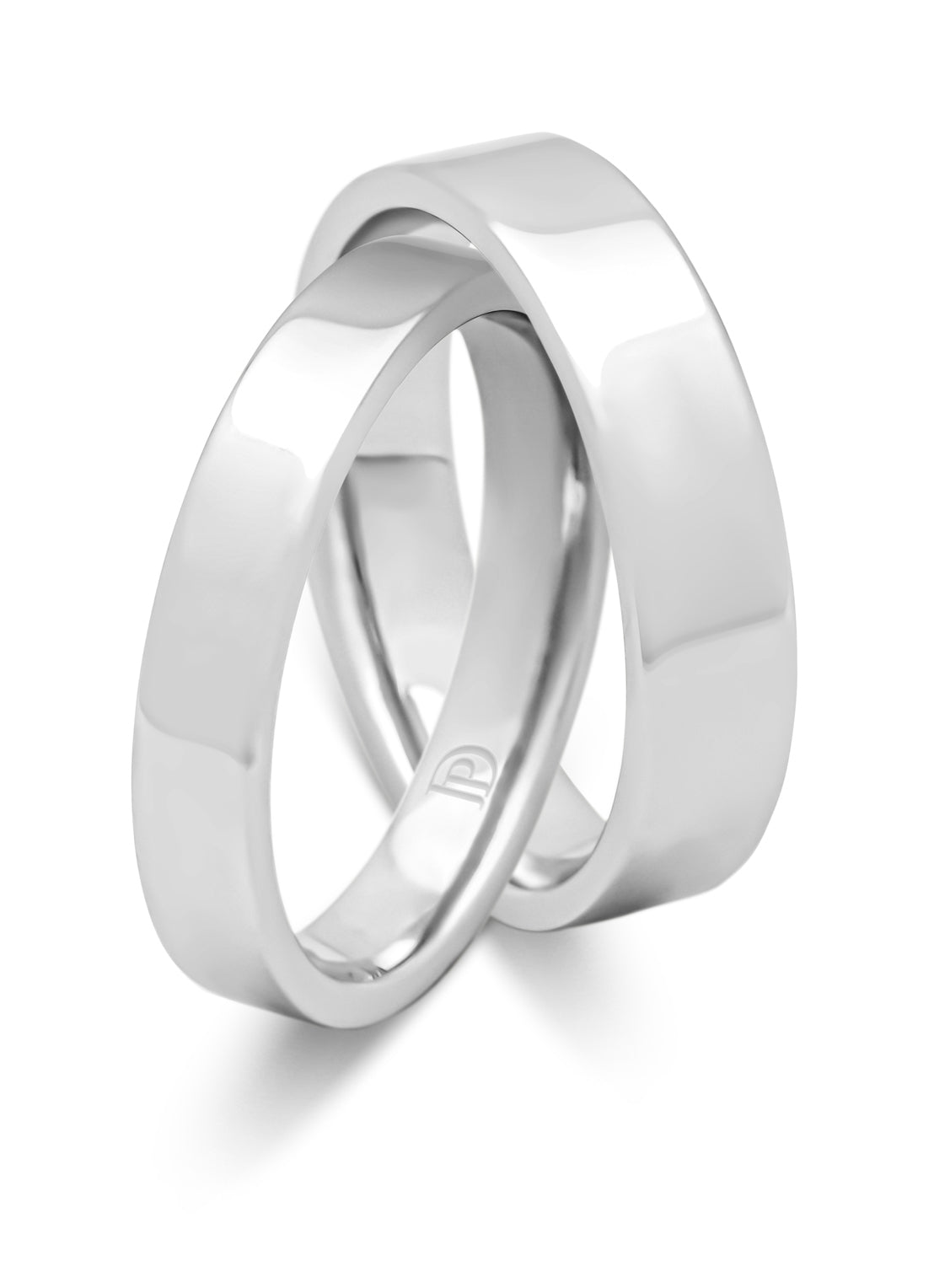 Witgouden 14 kt trouwring, Wedding