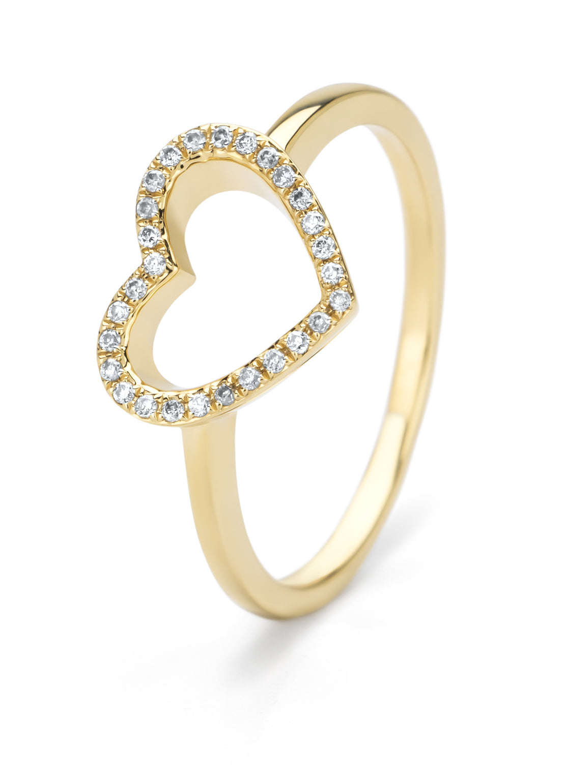 Yellow gold ring, 0.08 ct diamond, Dreamer
