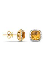 Yellow gold ear jewelry, 3.32 CT Citrien, Fiësta