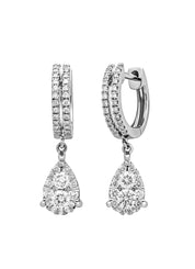 White gold ear jewelry, 0.45 ct diamond, Enchanted