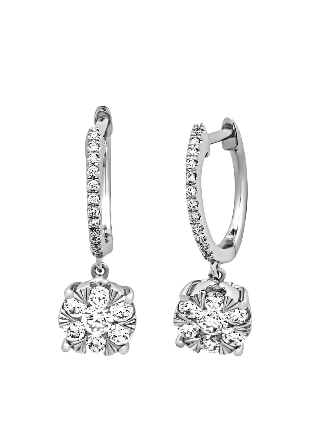 White gold earrings, 0.64 ct diamond, Enchanted