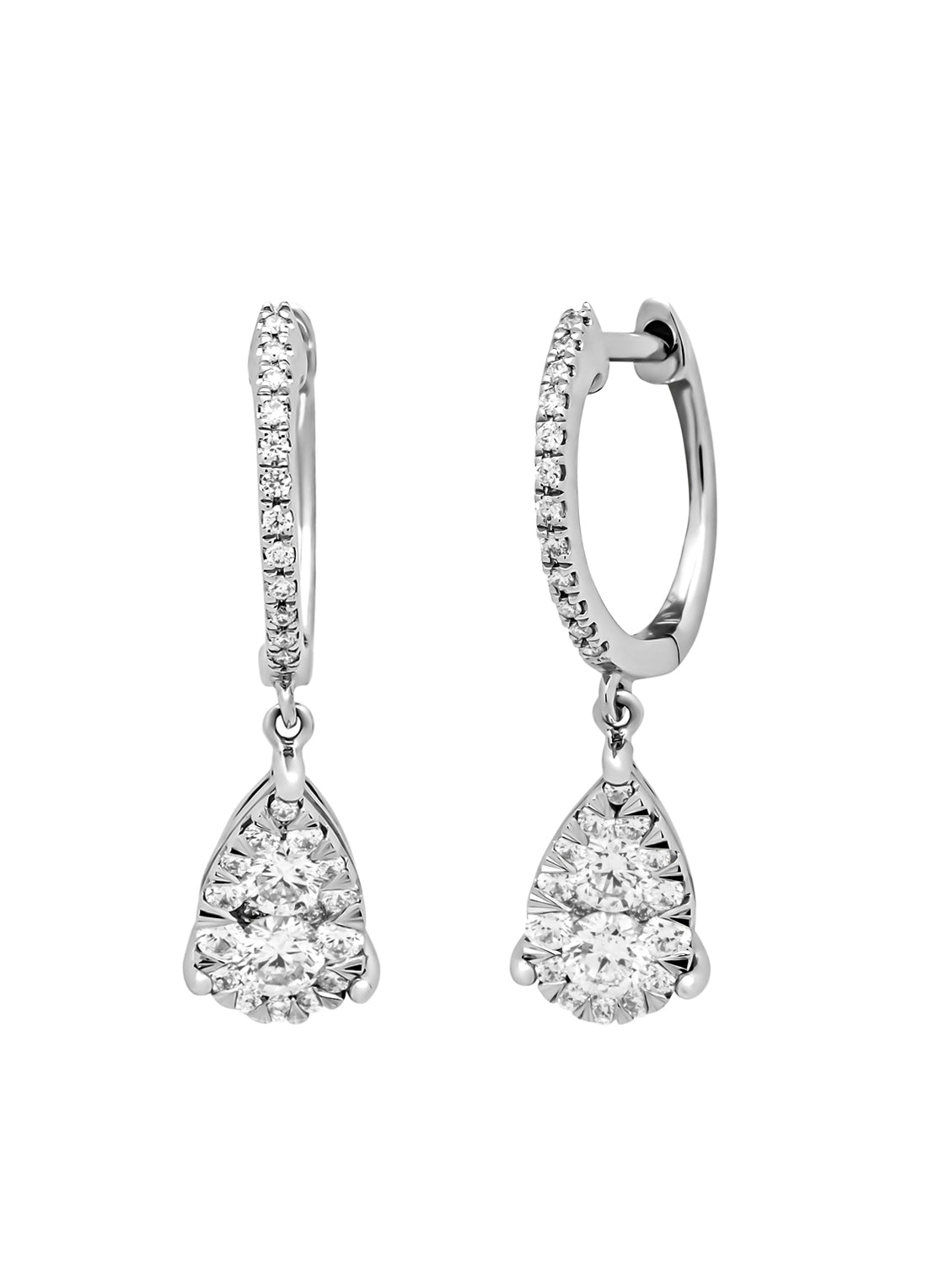 White gold earrings, 0.39 ct diamond, Enchanted