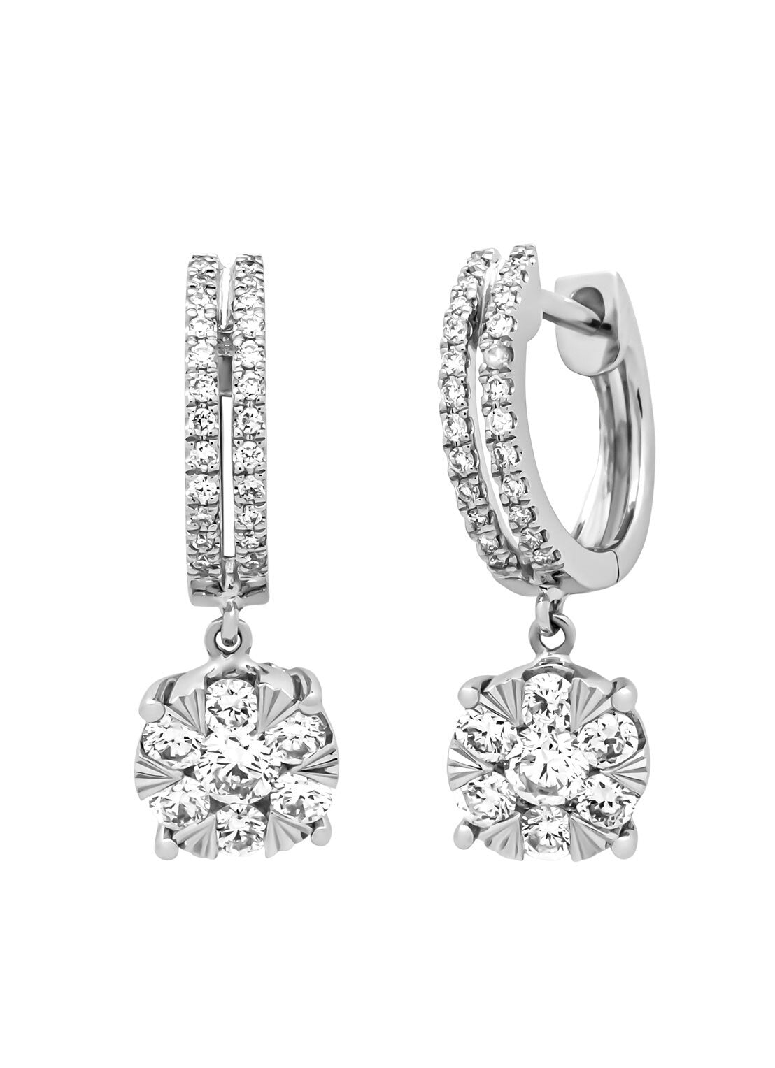 White gold earrings, 0.65 ct diamond, Enchanted