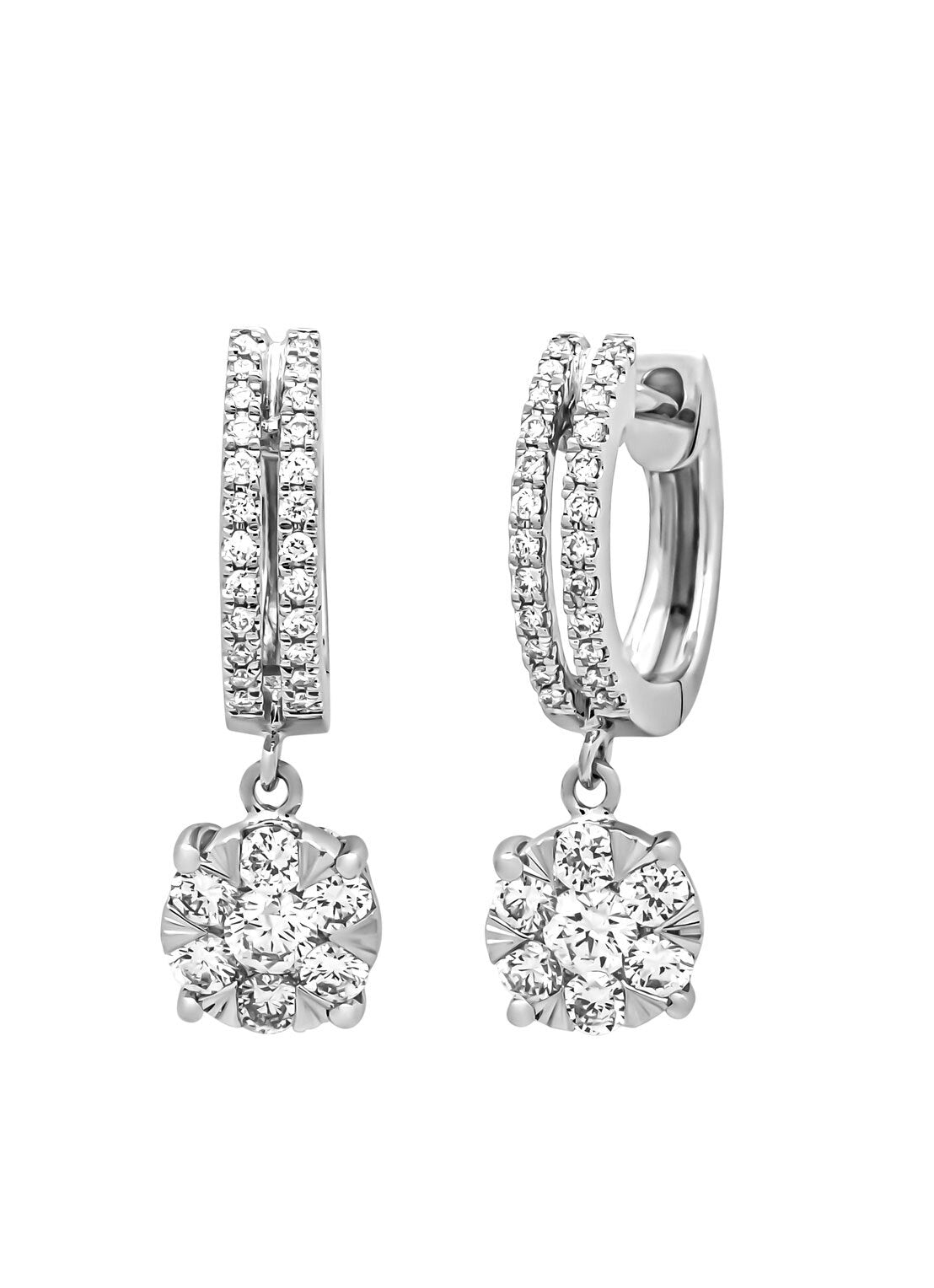 White gold earrings, 0.59 ct diamond, Enchanted