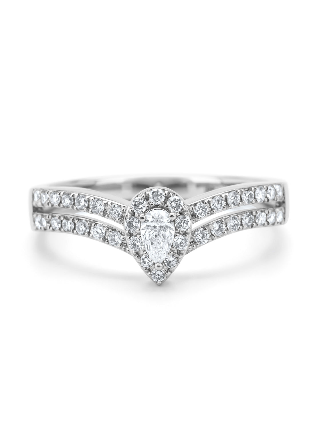 Witgouden ring, 0.38 ct diamant, Petite Romance