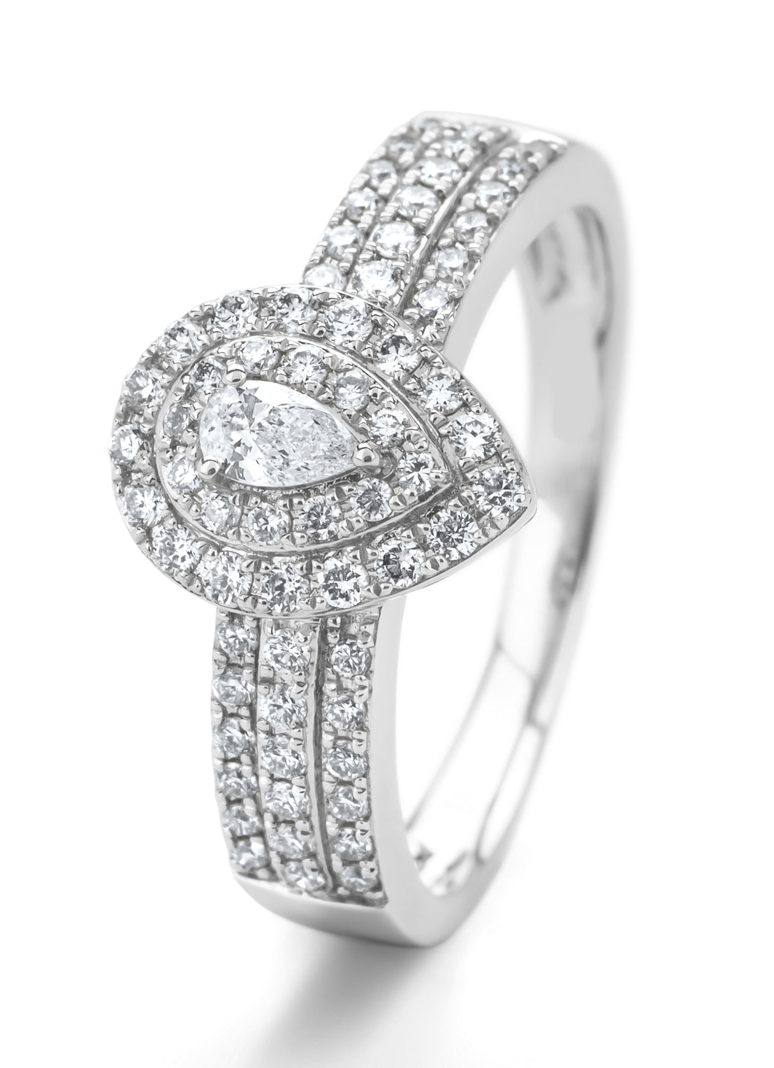 Witgouden ring, 0.50 ct diamant, Petite Romance