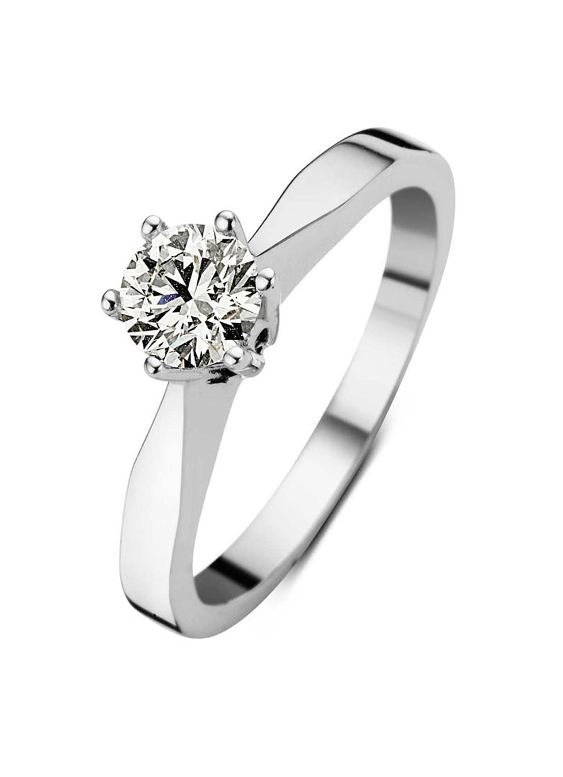 Witgouden ring, 0.32 ct diamant, Solitair