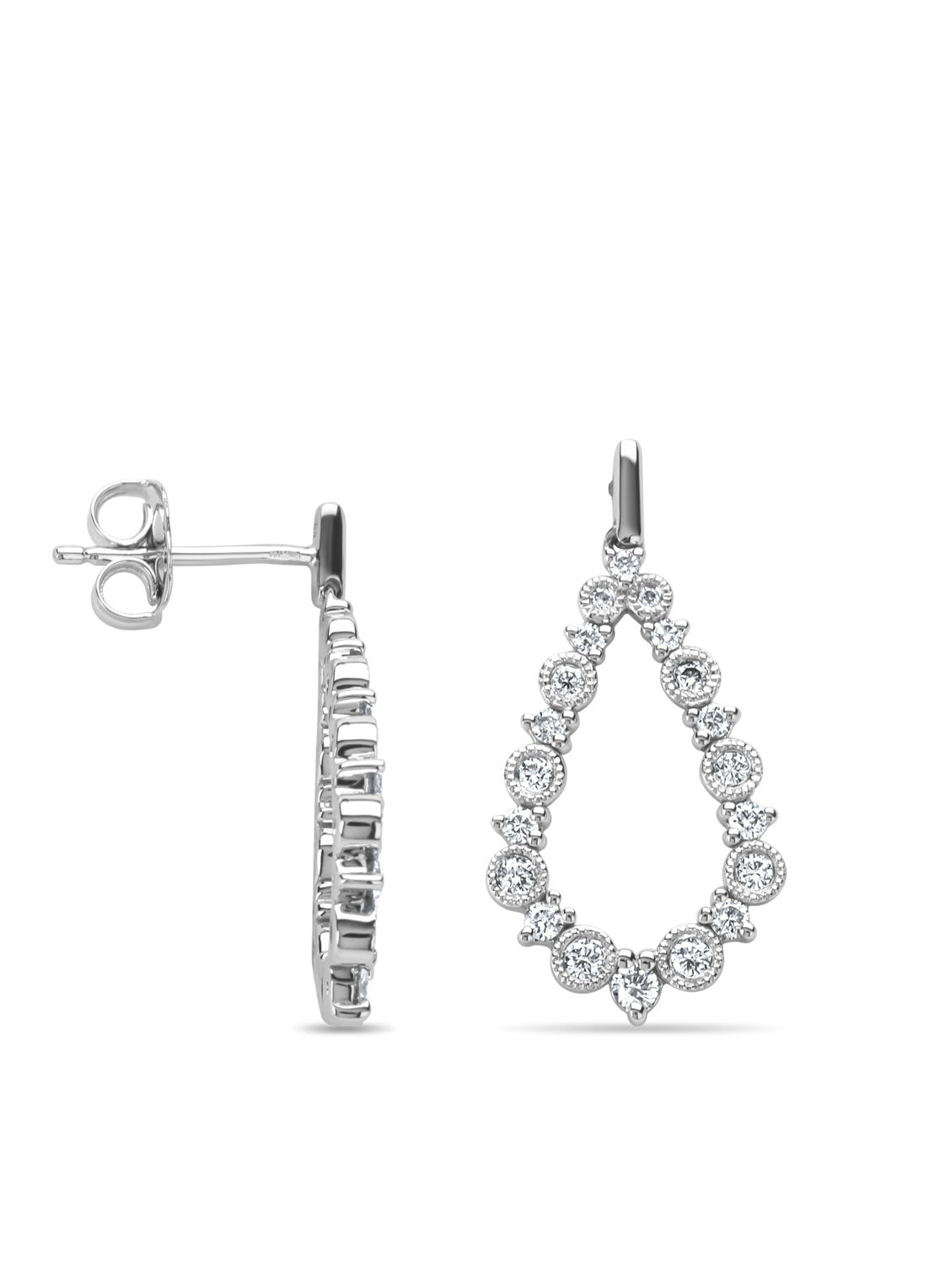 White gold ear jewelry, 0.52 ct diamond, Since 1904