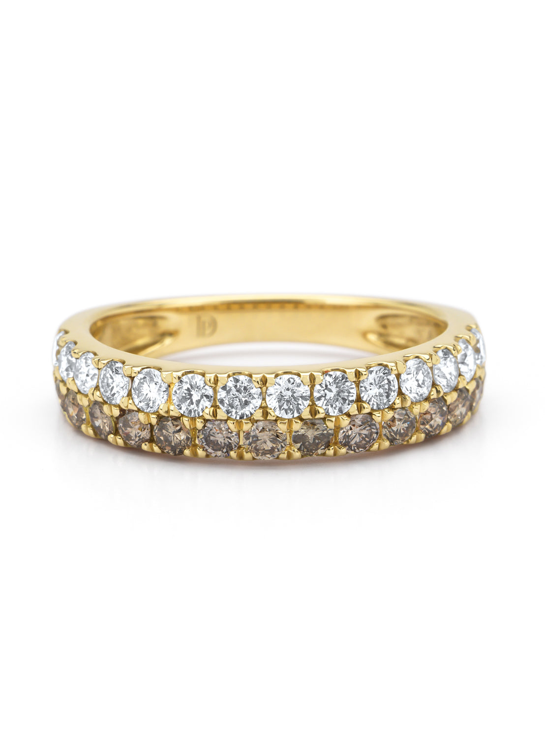 Yellow gold ring, 1.02 ct diamond, ensemble