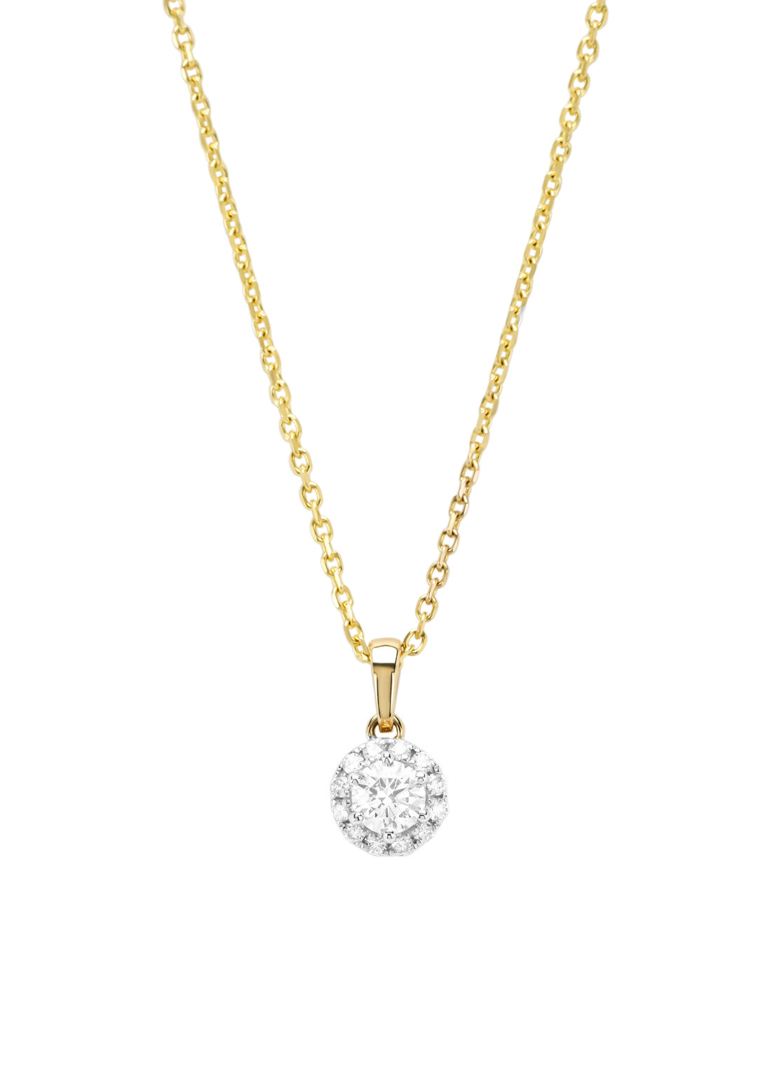 Gouden collier, 0.28 ct diamant, Starlight