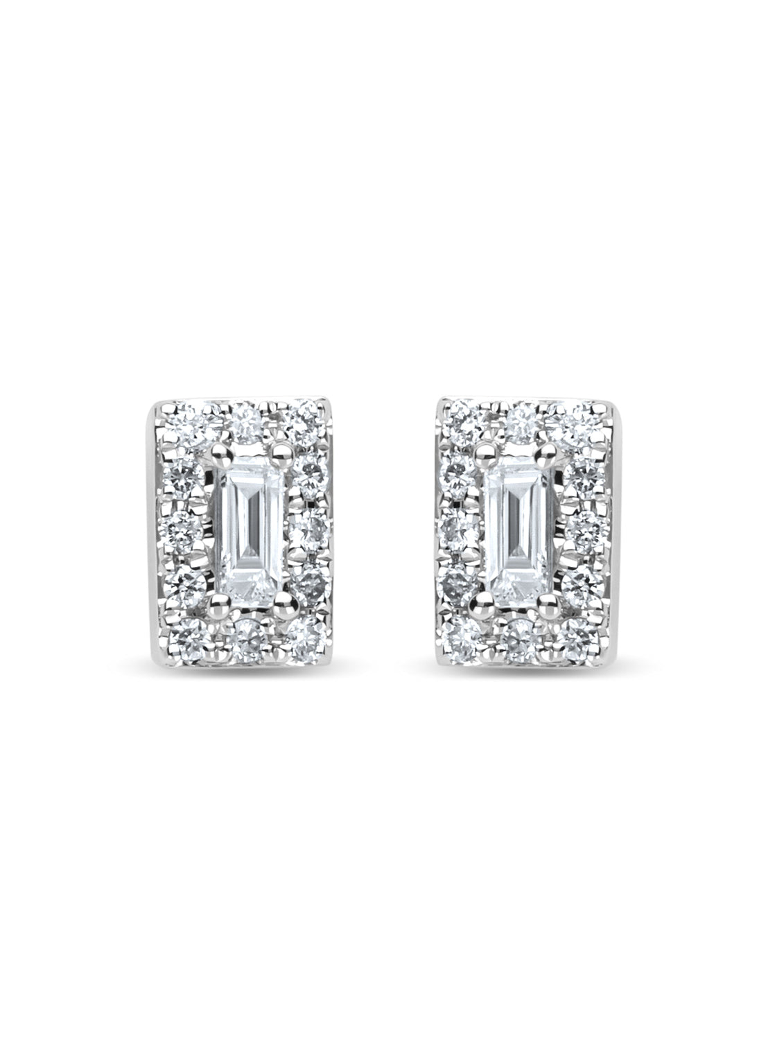 White gold ear jewelry, 0.18 CT Diamond, Petite Romance