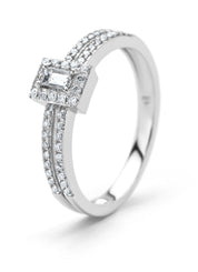 White gold ring, 0.26 ct diamond, petite romance