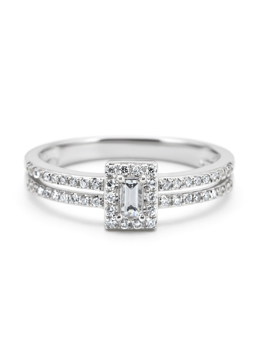 Witgouden ring, 0.26 ct diamant, Petite Romance