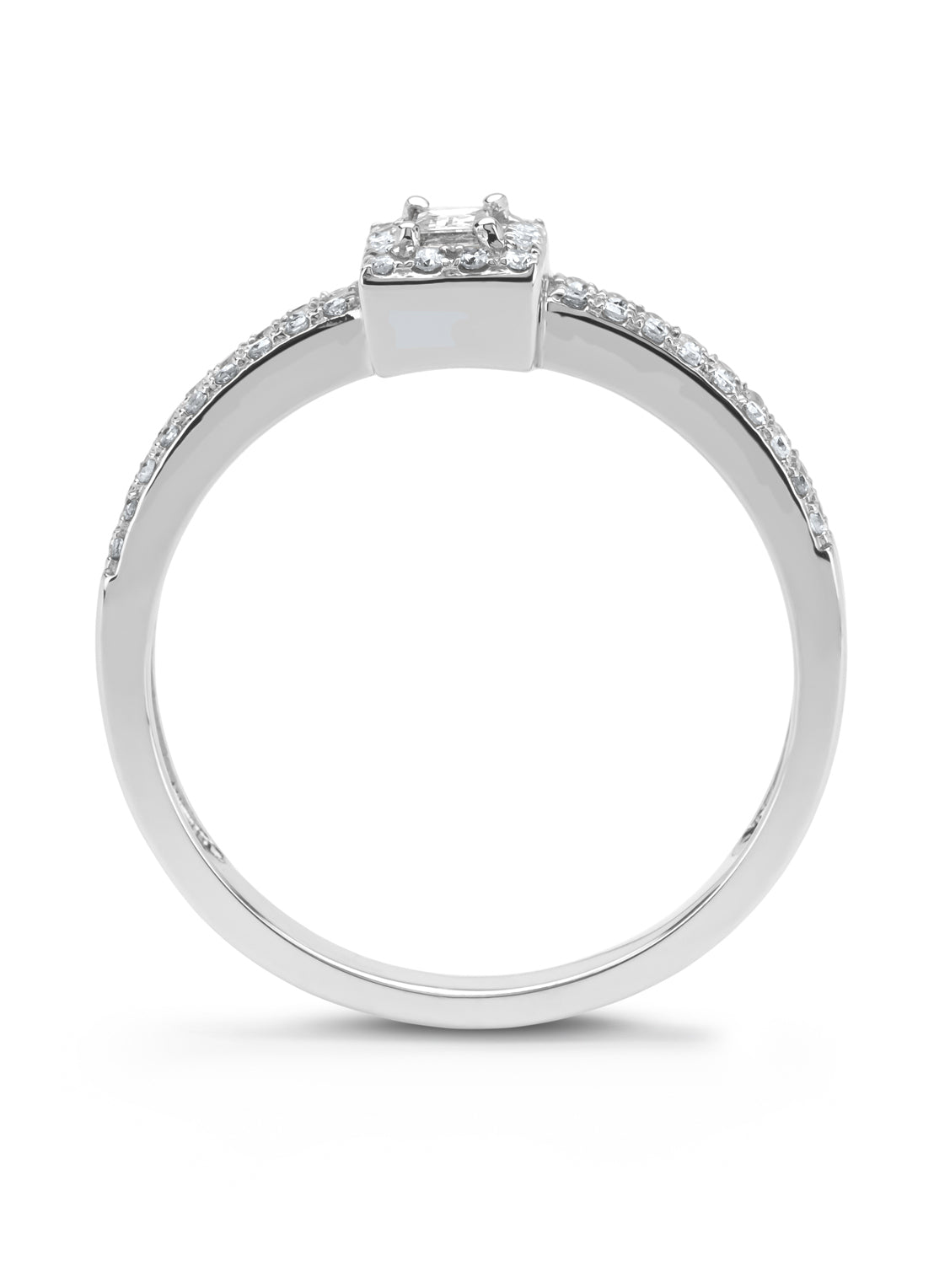 White gold ring, 0.26 ct diamond, petite romance