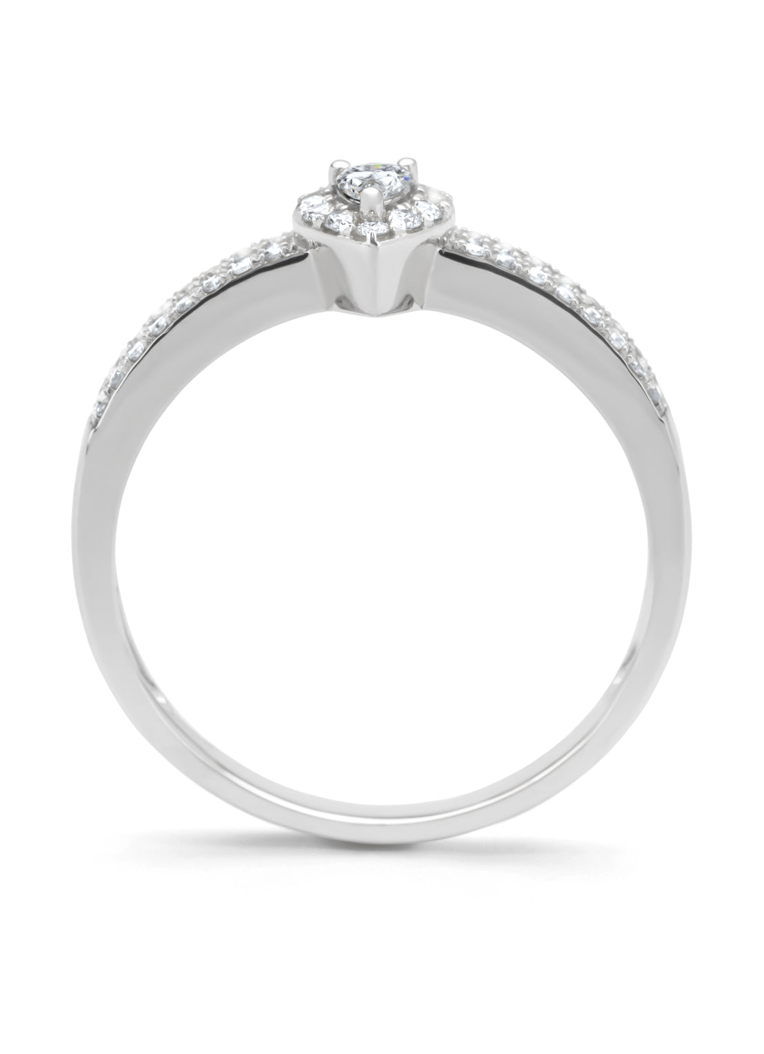 Witgouden ring, 0.25 ct diamant, Petite Romance