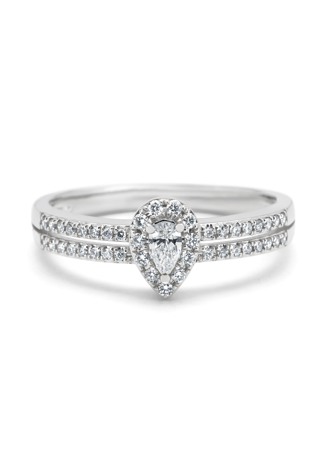 Witgouden ring, 0.25 ct diamant, Petite Romance