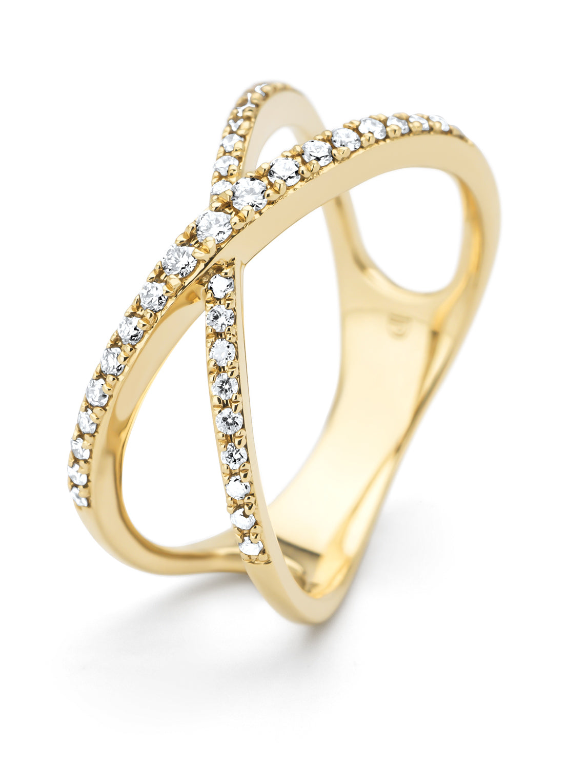 Geelgouden ring, 0.25 ct diamant, Like a star