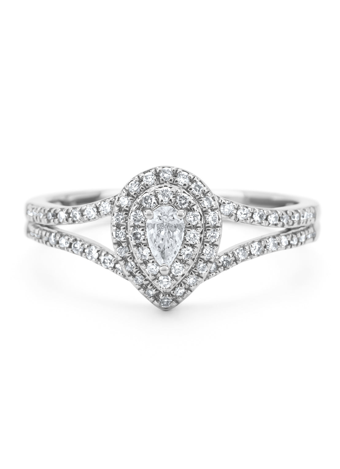 Witgouden ring, 0.32 ct diamant, Petite Romance