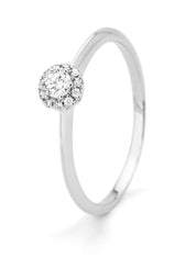 Witgouden ring, 0.15 ct diamant, Starlight