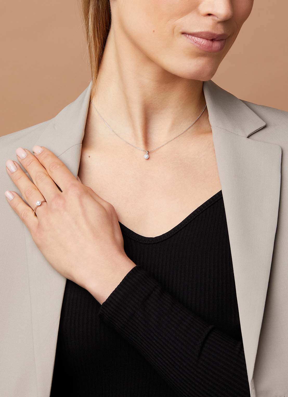 White gold ring, 0.15 CT Diamant, Starlight