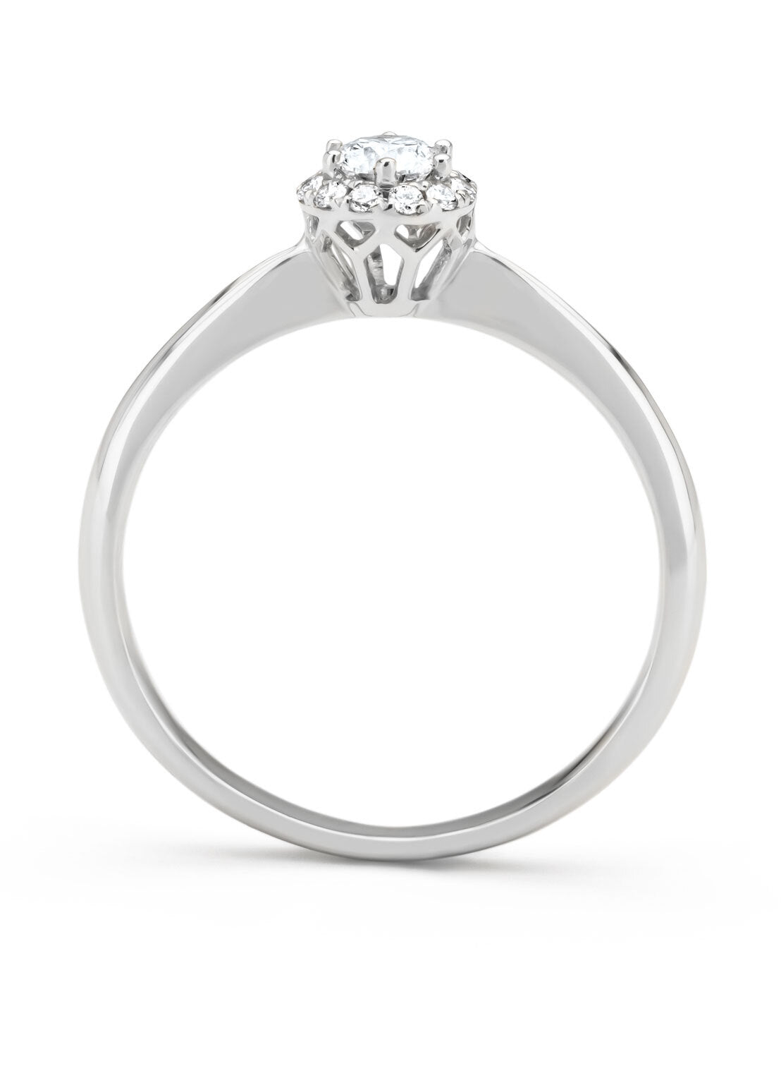 Witgouden ring, 0.28 ct diamant, Starlight
