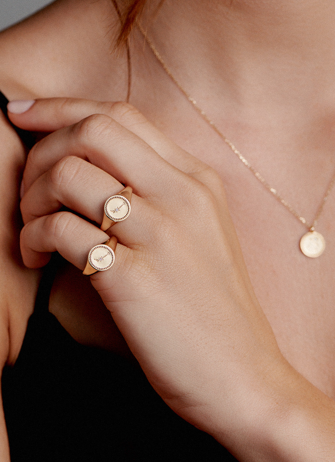 Yellow gold signet ring, zodiac-Aries 