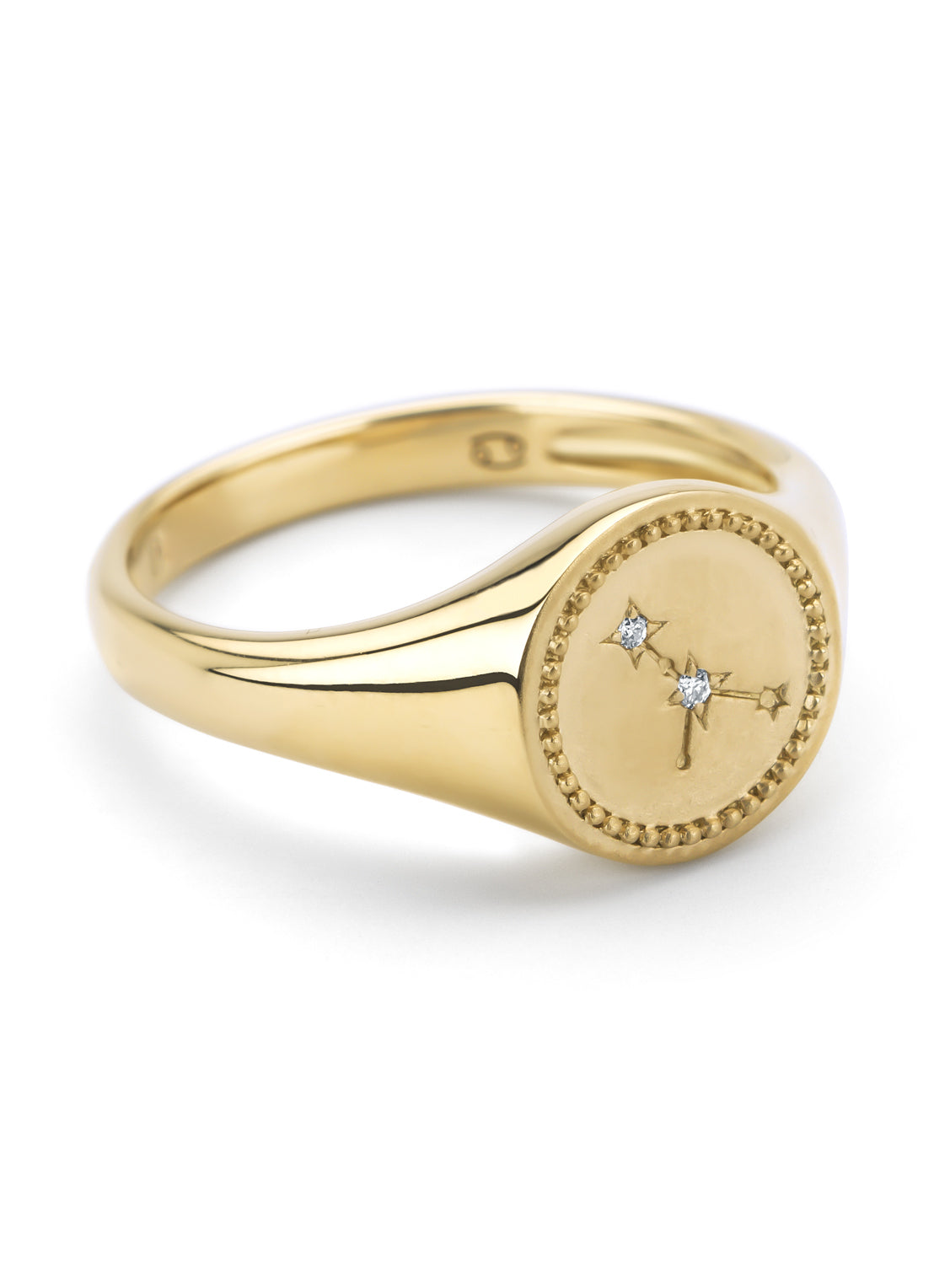 Geelgouden zegelring, Zodiac-Cancer (Kreeft)