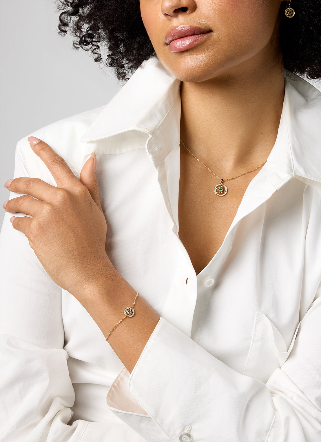 Birthstones yellow gold pendant emerald (May)