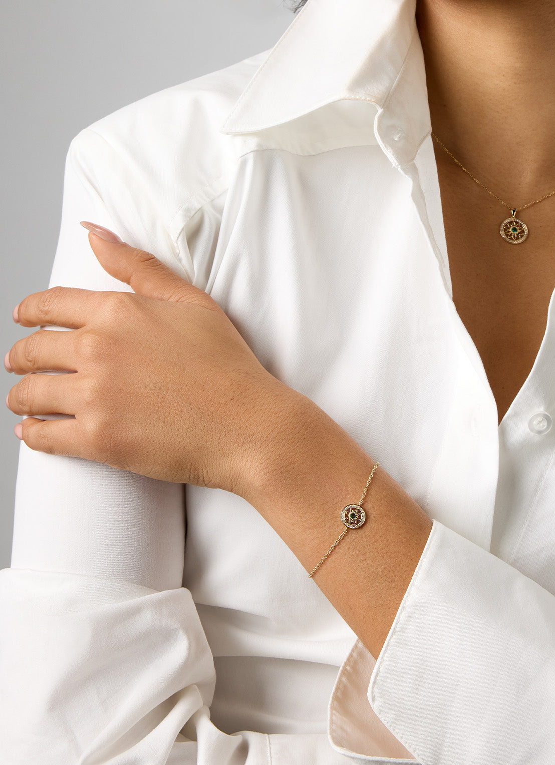 Birthstones yellow gold pendant emerald (May)