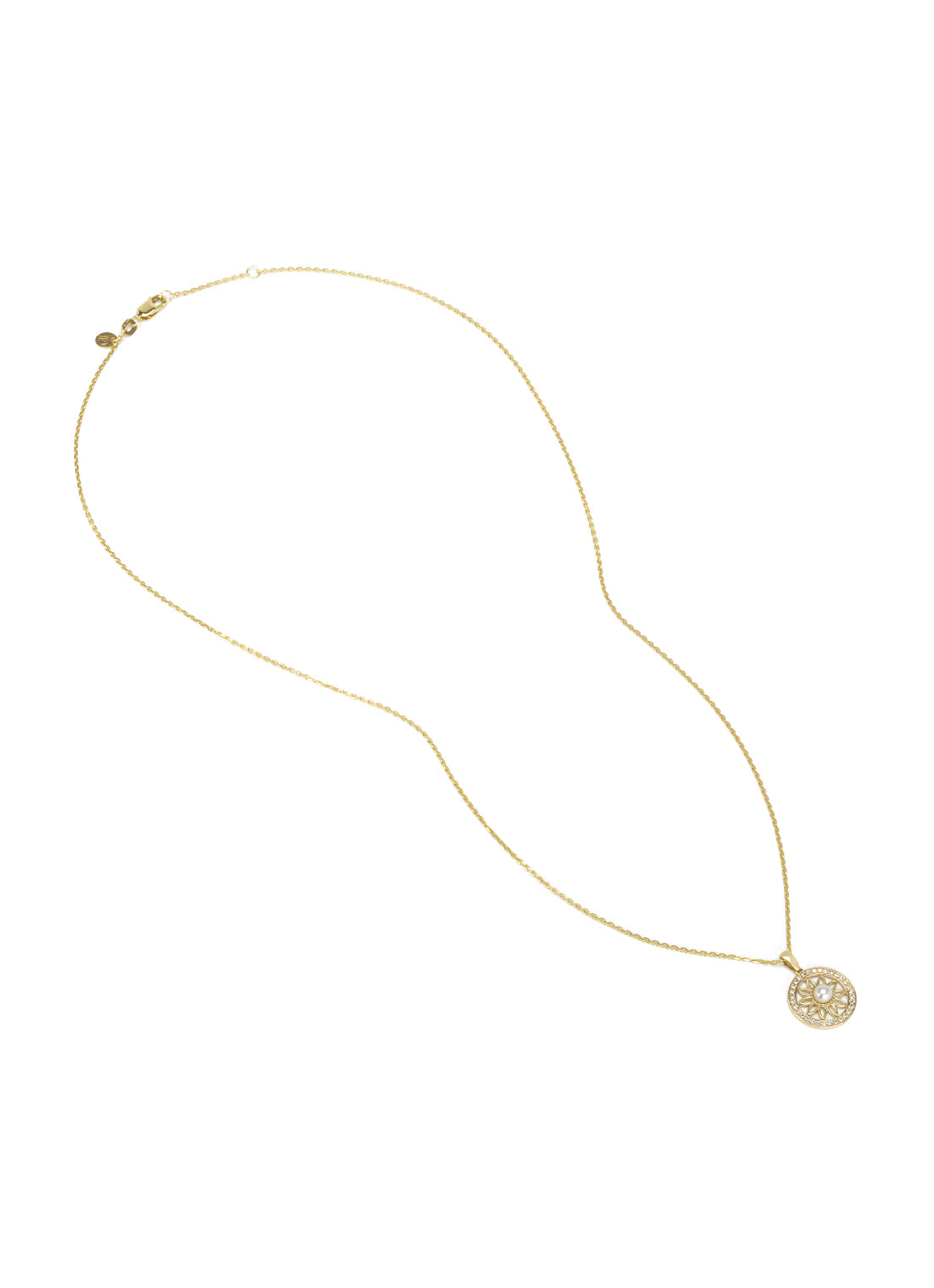 Birthstones Geel gold pearl pendant, 0.09 CT Diamant (June)