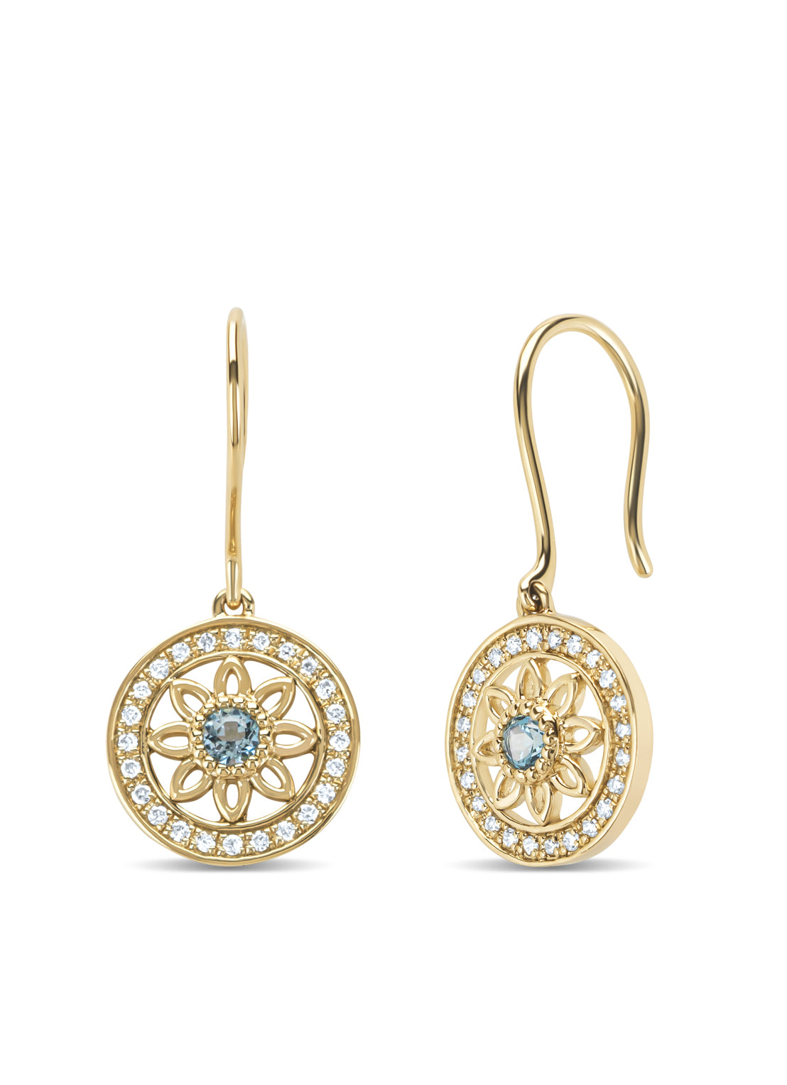 Birthstones yellow gold earrings topaz (December)