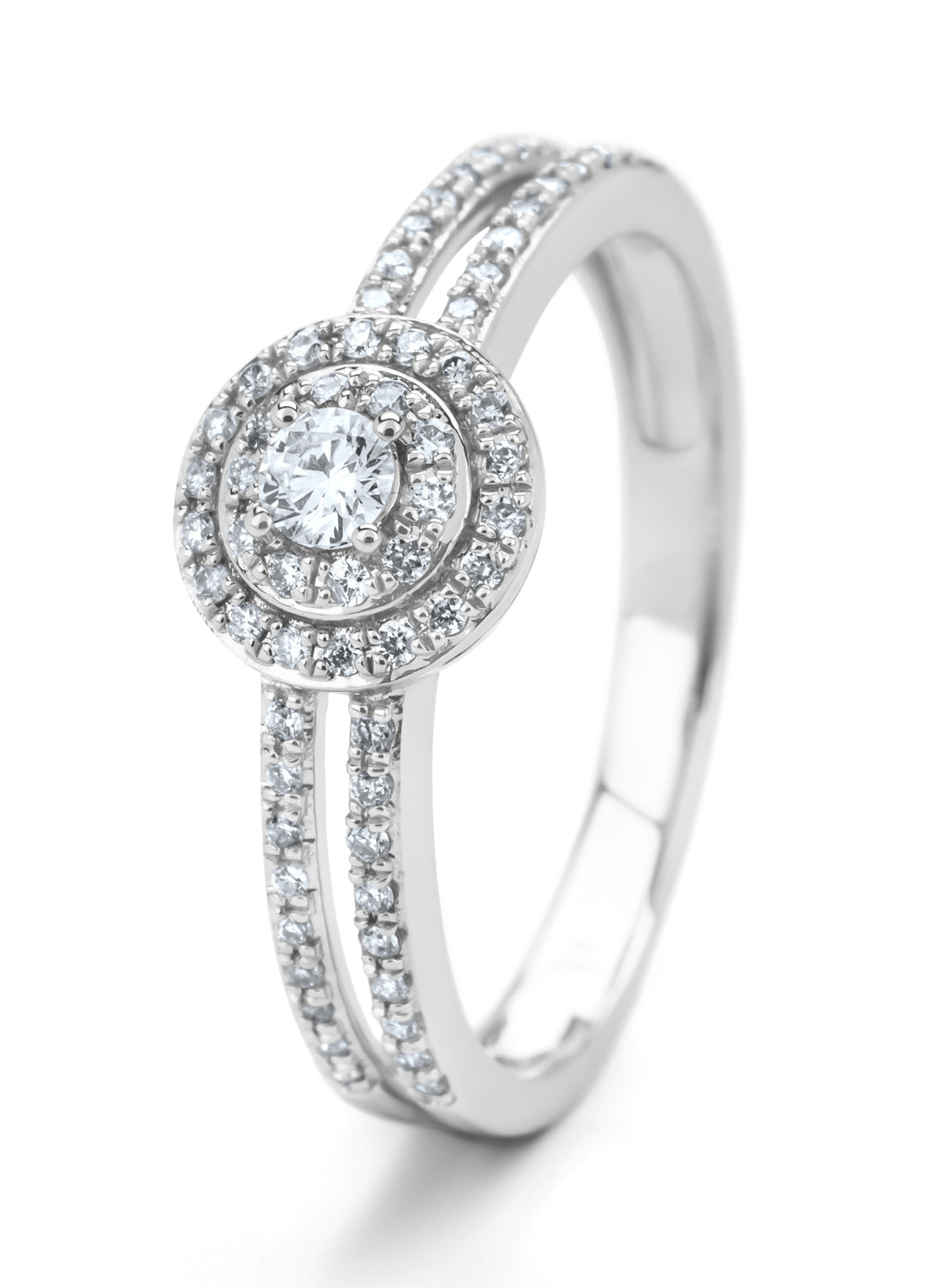 Witgouden ring, 0.28 ct diamant, Petite Romance