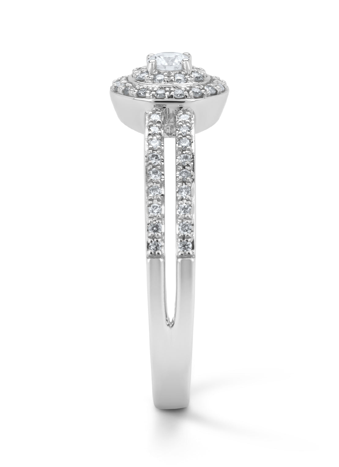 Witgouden ring, 0.28 ct diamant, Petite Romance