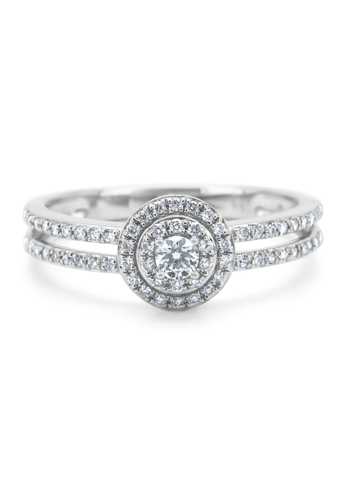 Witgouden ring, 0.28 ct diamant, Petite Romance
